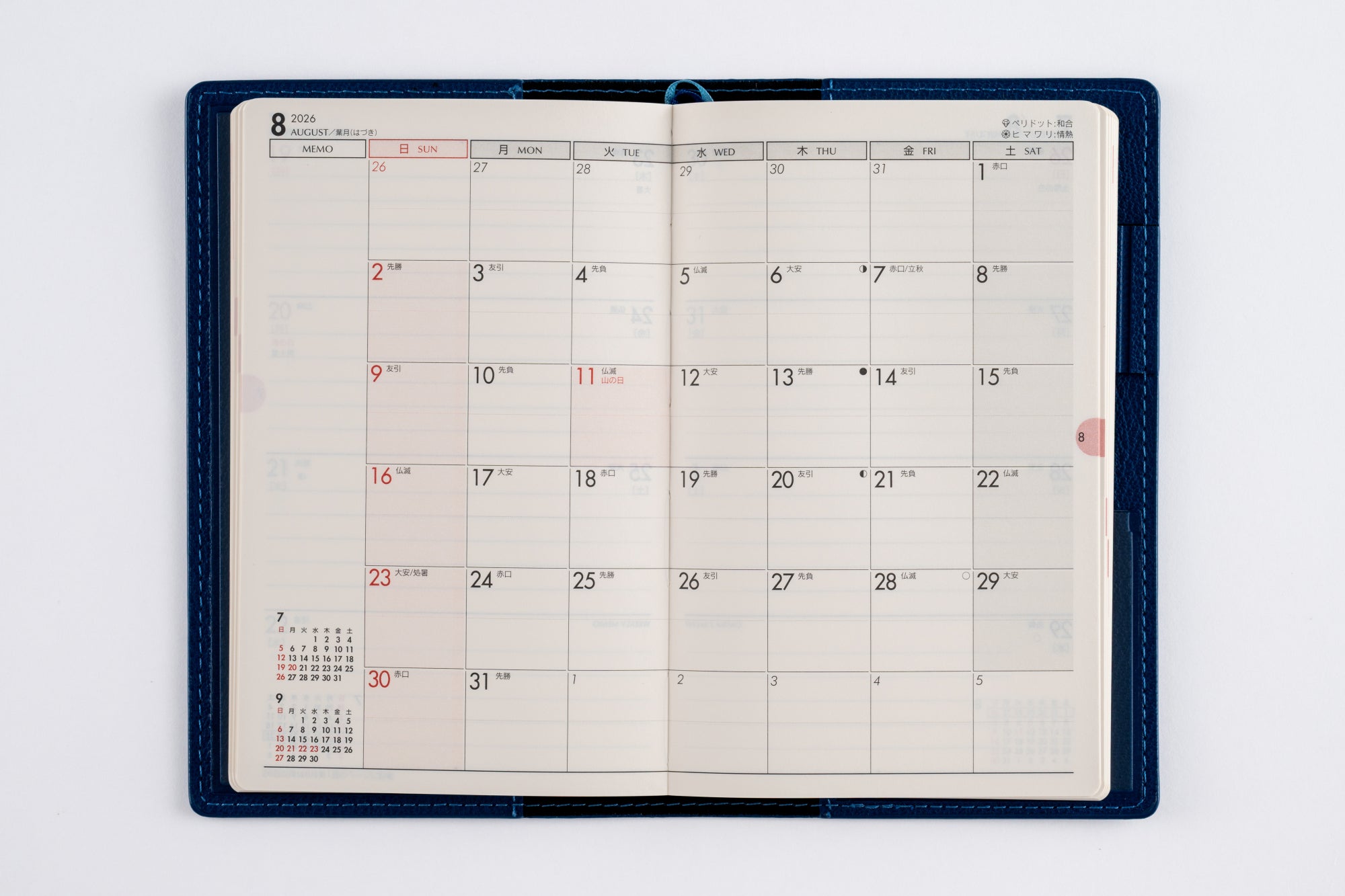 No.167]T'beau （ティーズビュー） 日曜始まり 5【ネイビー】