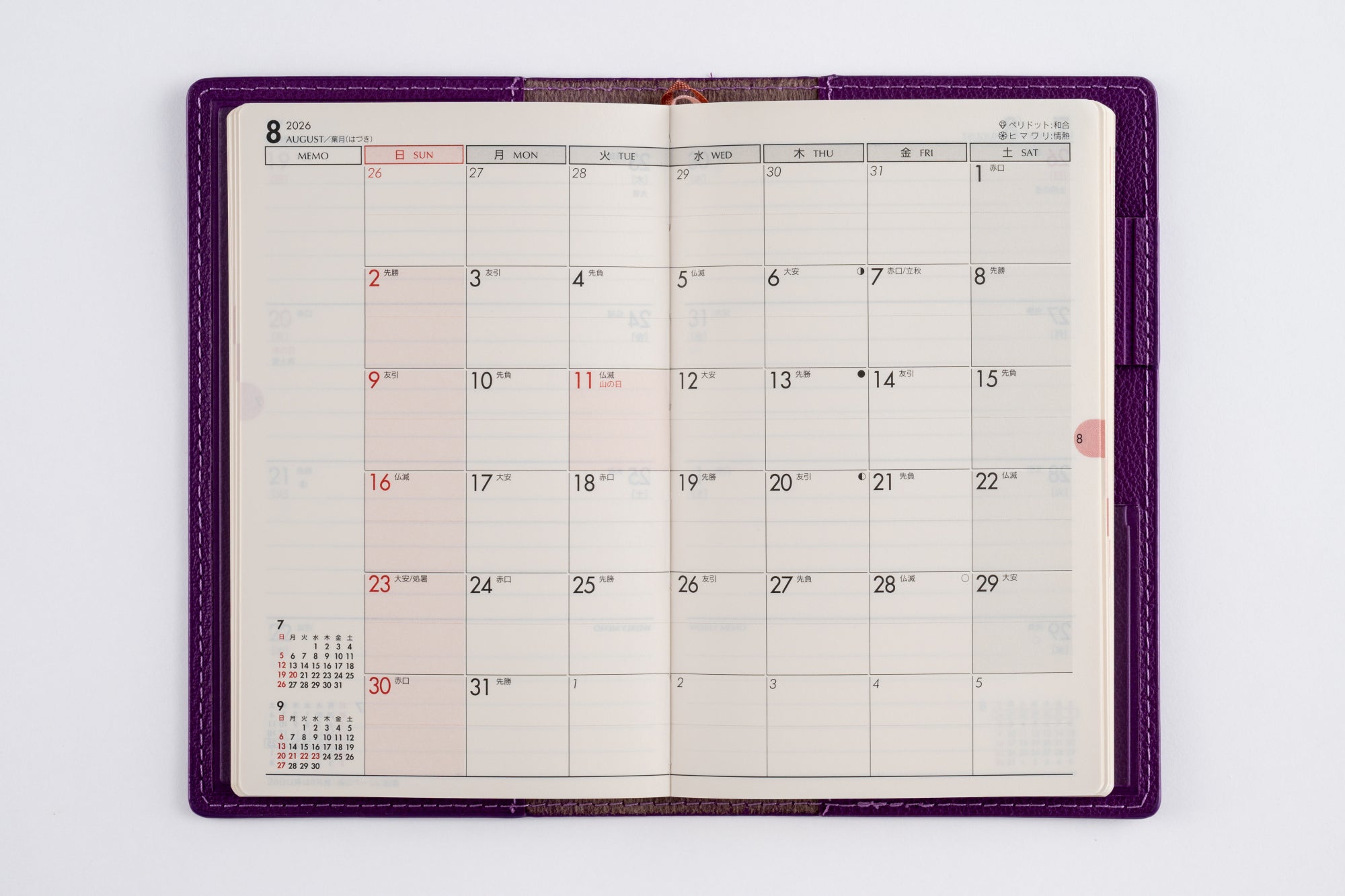 [No.179]T'beau （ティーズビュー） 日曜始まり 7【グレープ】