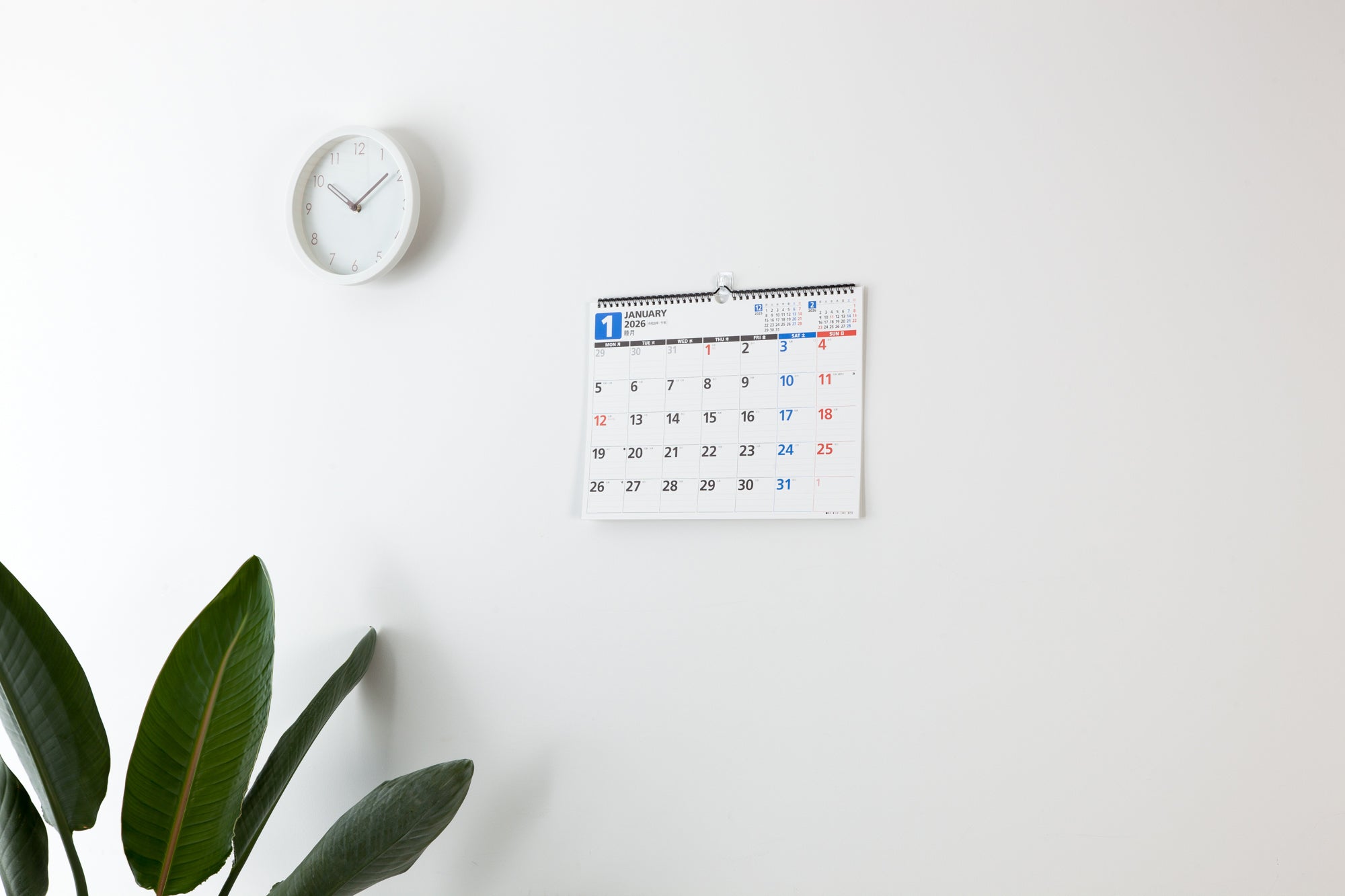 No.E72]エコカレンダー壁掛（月曜始まり）